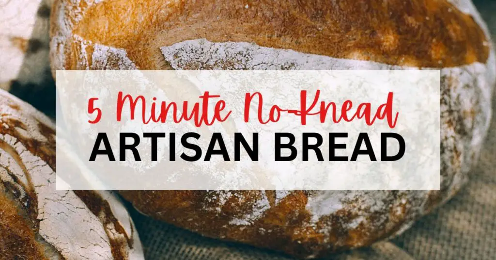 An easy 5 minute no knead bread recipe to get delicious homemade artisan bread, without a lot of time and effort.